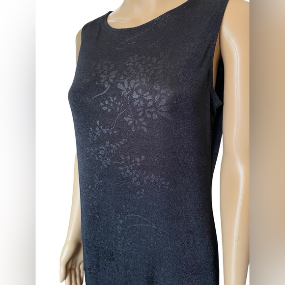 Jalate Vintage 90s Black Gray Holographic Goth Witchy Vampy Floral Maxi Dress - Picture 3 of 8